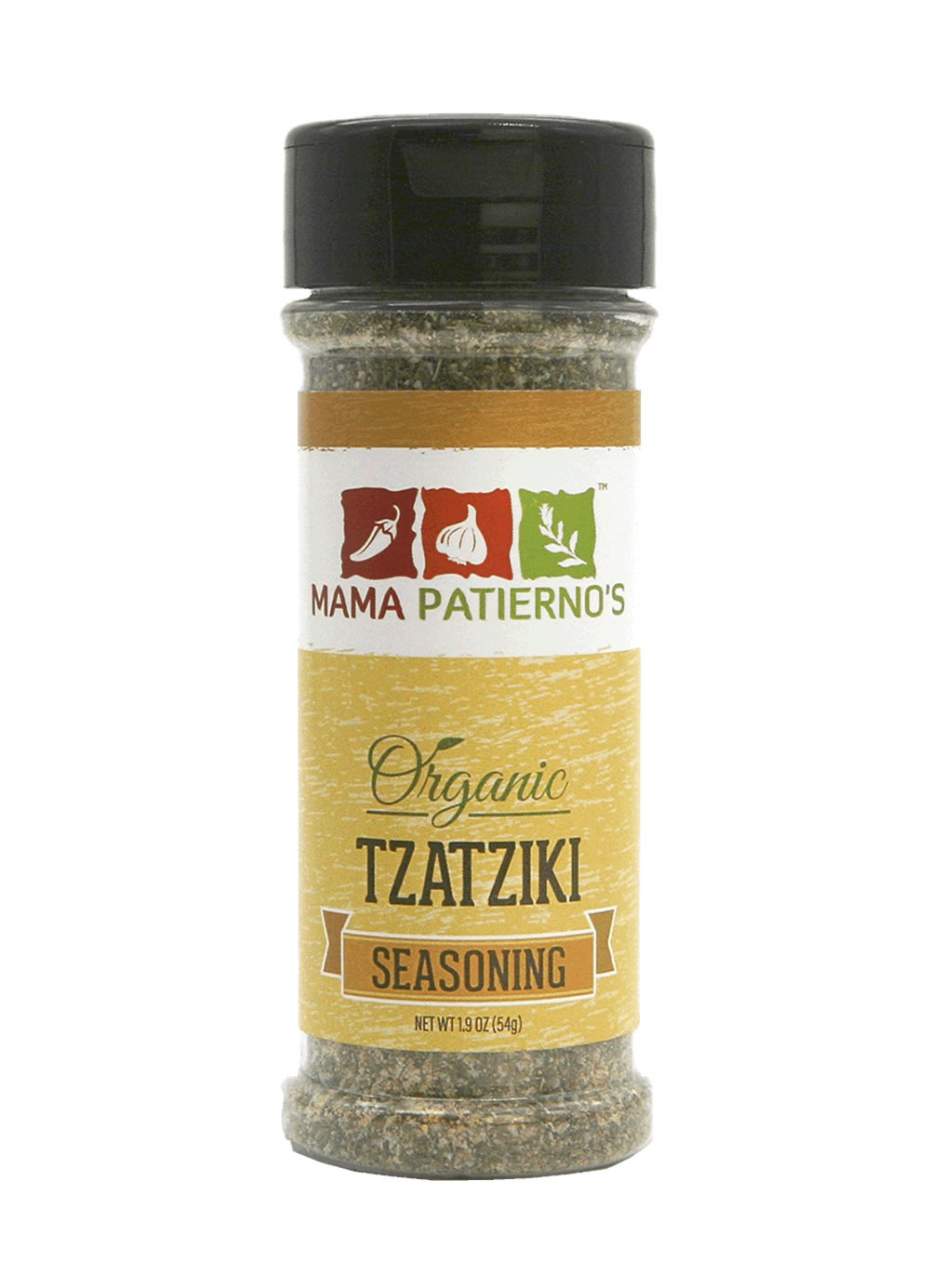 Mama Patierno's Tzatziki Seasoning Page - bottle front view