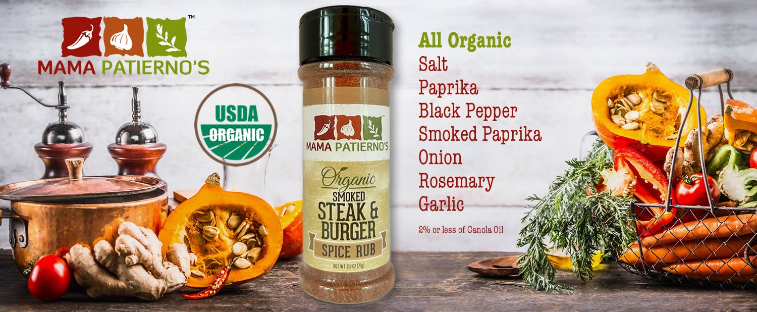 Promo Banner for Smoked Steak and Burger Spice Rub including ingredients