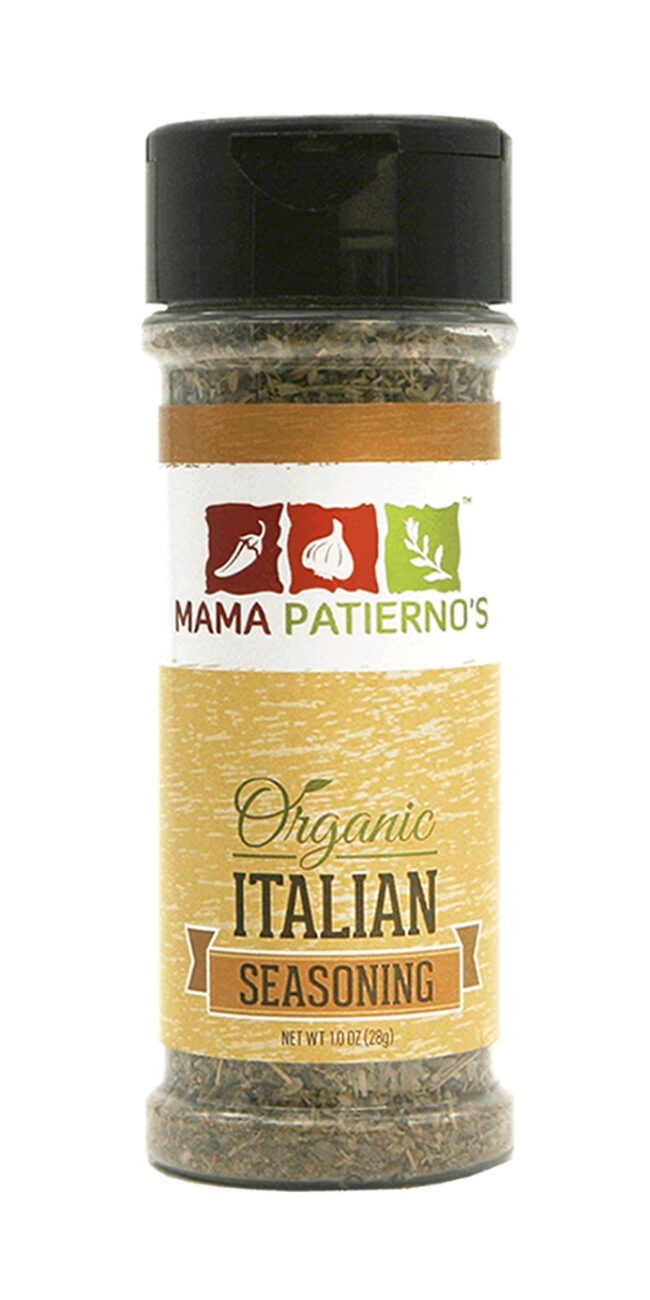 Mama Patierno's 100% Organic Italian Seasoning in bottle front center view