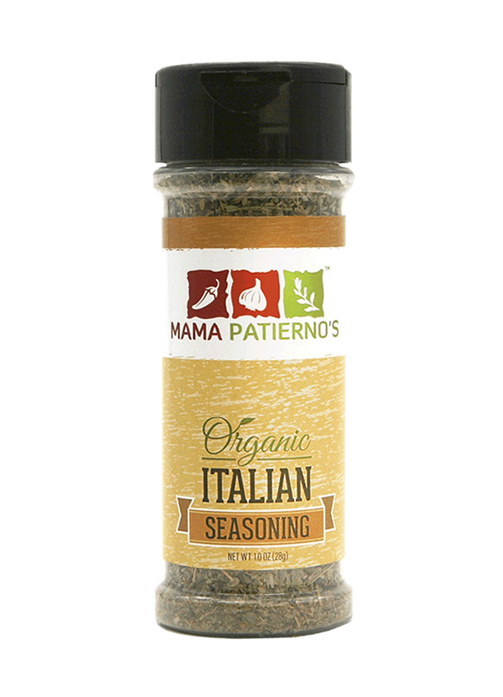 Mama Patierno's 100% Organic Italian Seasoning in bottle front center view
